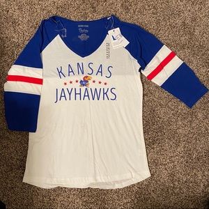 KU Kansas Jayhawks V-Neck Top - NWT!
